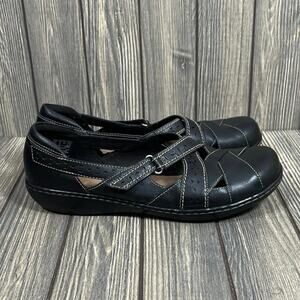 Clarks Collection Roseville Women Leather Mary Jane Casual Shoes Sz 12 Wide
